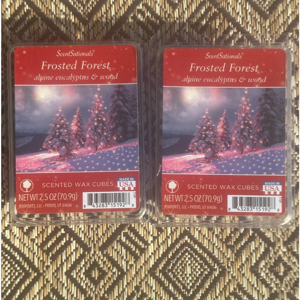 2 Scented Wax Cubes Melts Frosted Forest alpine eucalyptus & wood ScentSationals